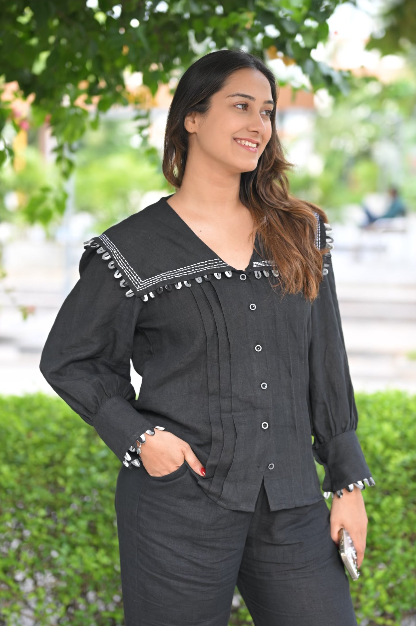 Masoom Black Linen Shirt
