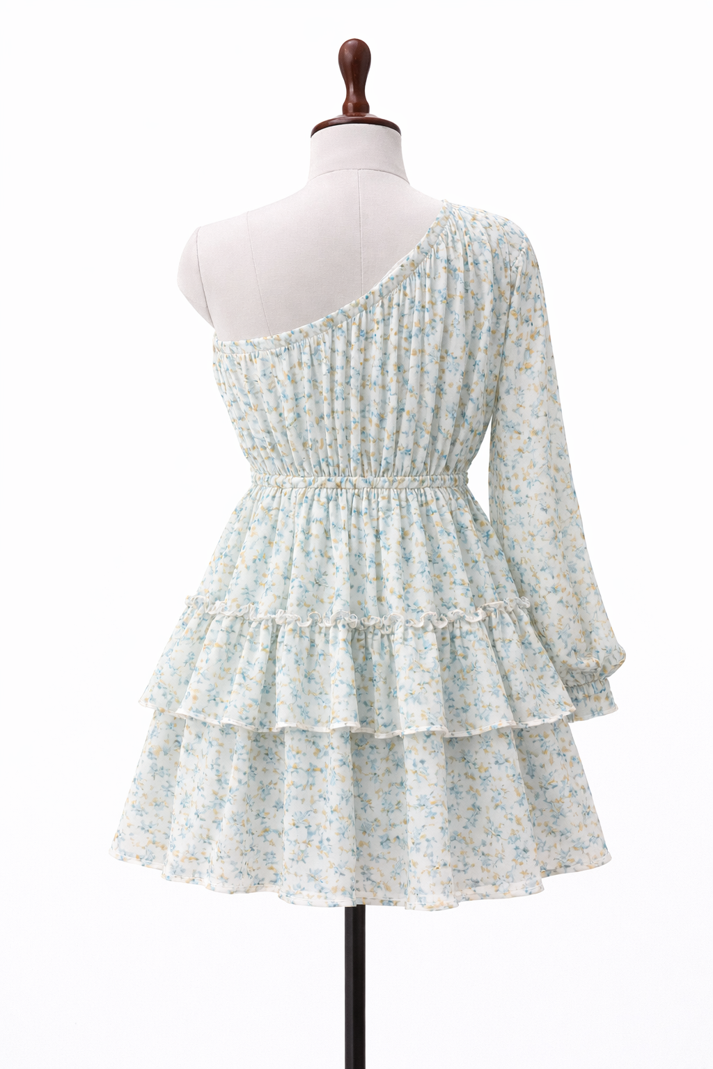 Blue one-shoulder dress - S