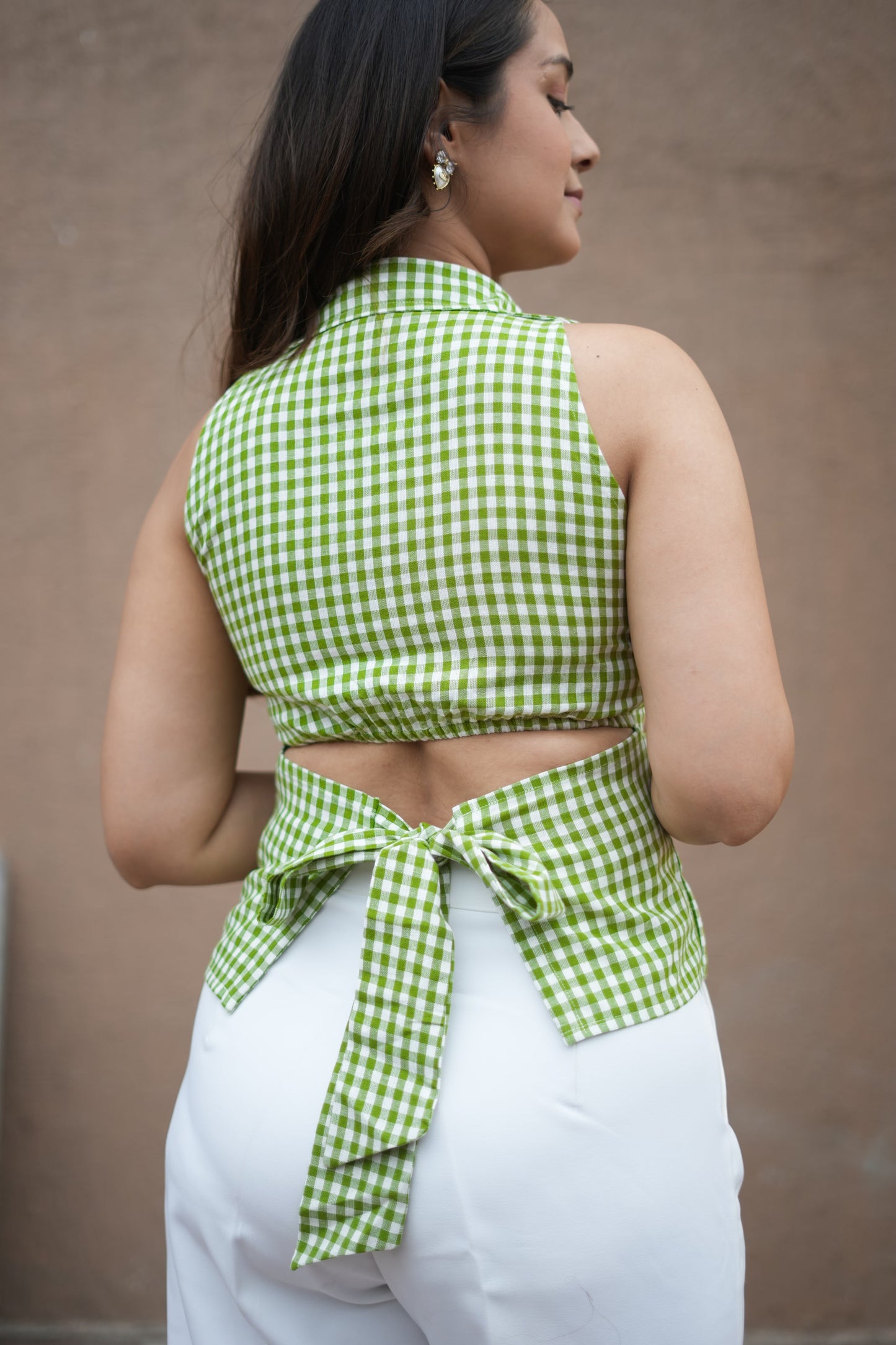 MATCHA GINGHAM TOP
