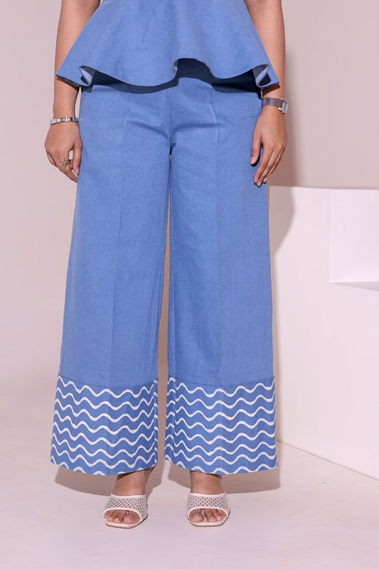 Leher Wide-Leg Denim Pants