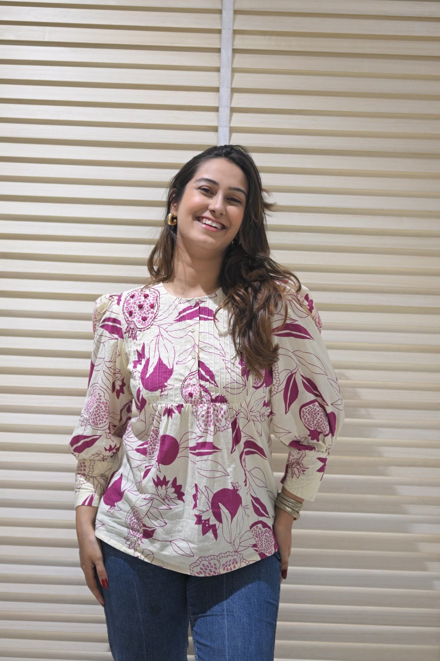Pia Pomegranate Blouse