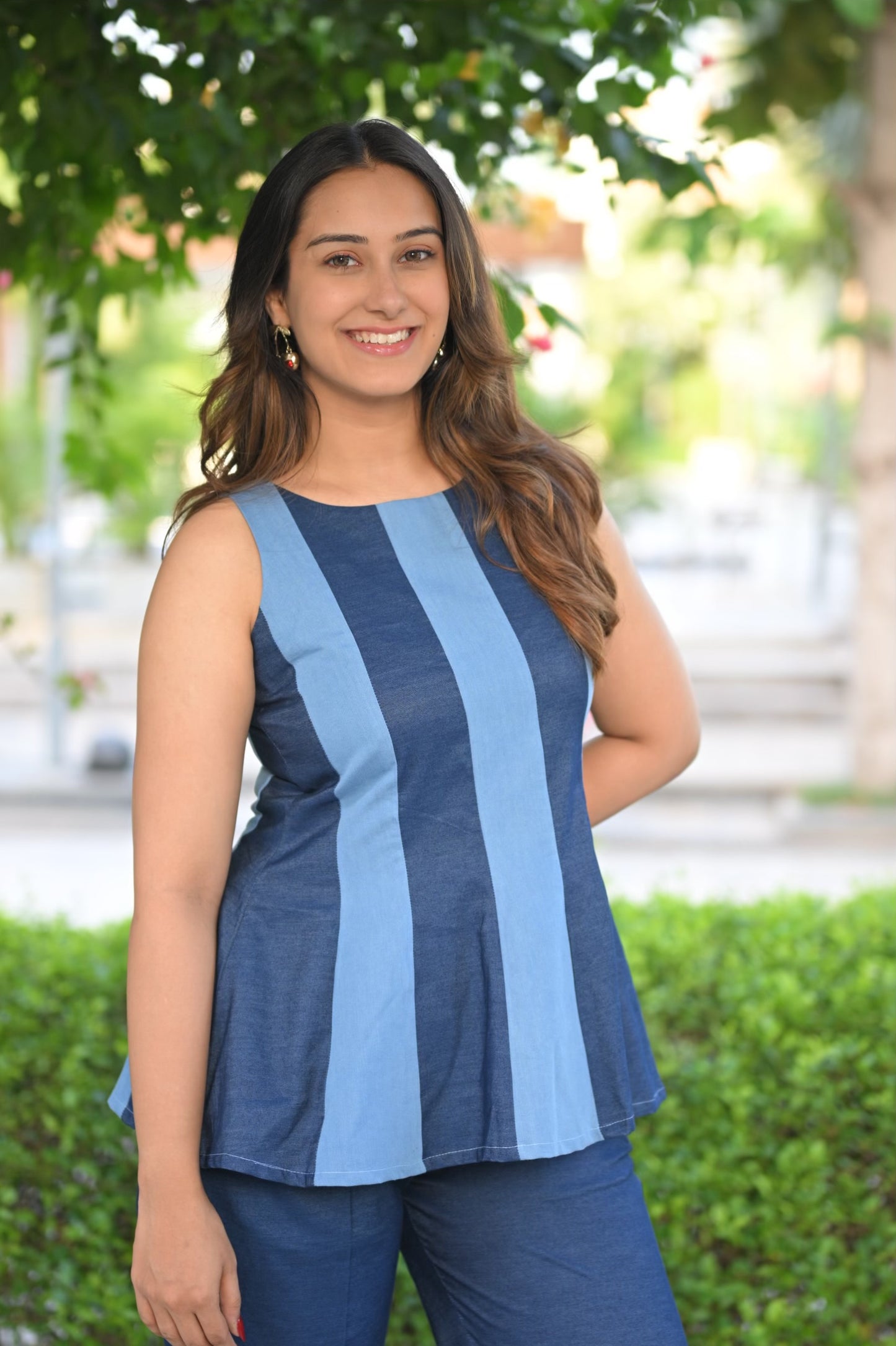 Pernia Dual Denim Top