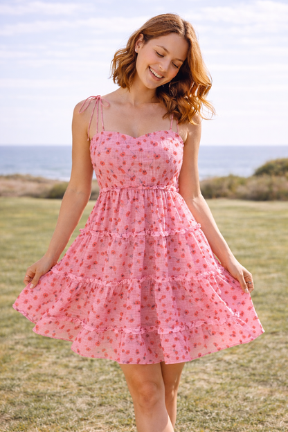 Cherry Blossom Tiered Dress - XS