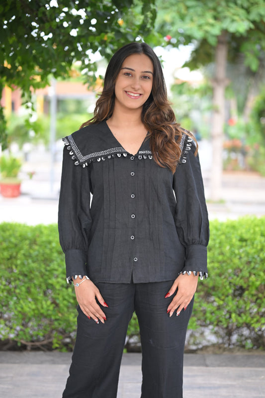 Masoom Black Linen Shirt