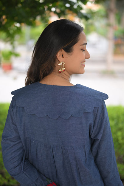 Namita Denim Cherry Top